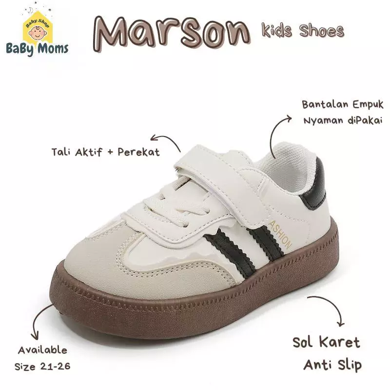 BaByMoms Sepatu Sneakers Anak Laki-laki Tampak Depan BBSA001 - Casual Fashion Korea Kekinian